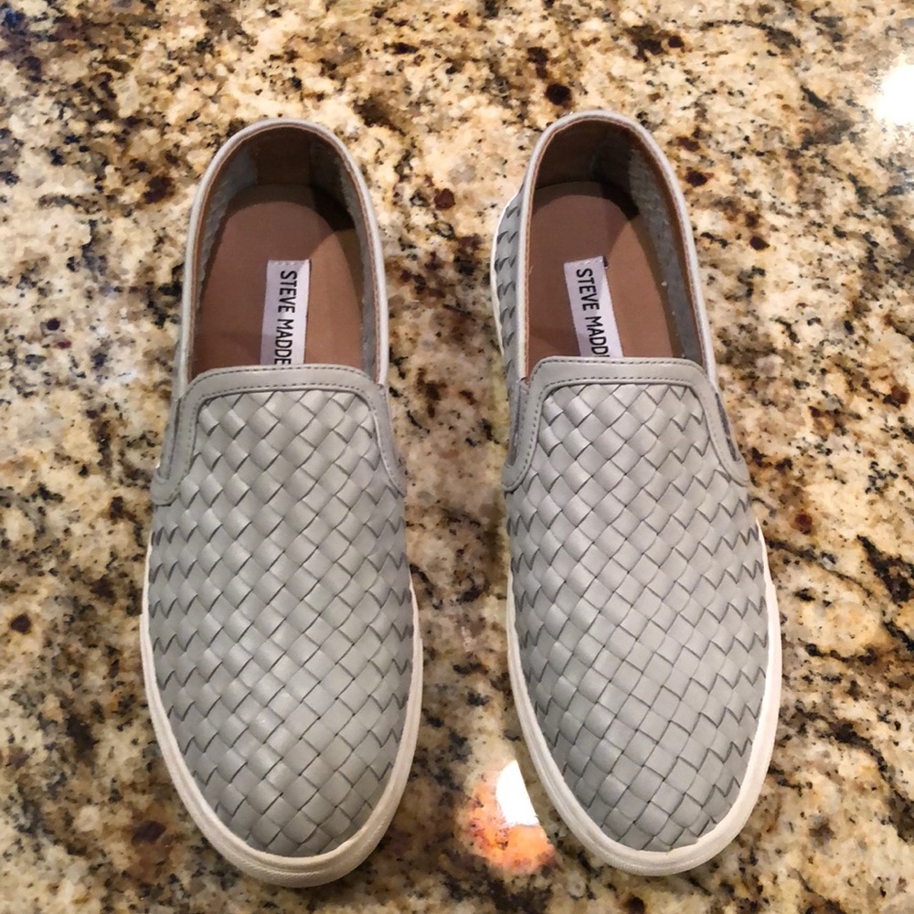 Steve Madden Silver Slip Ons